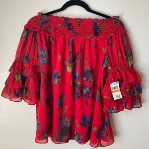 NWT Cece Floral Off The Shoulder Top- small